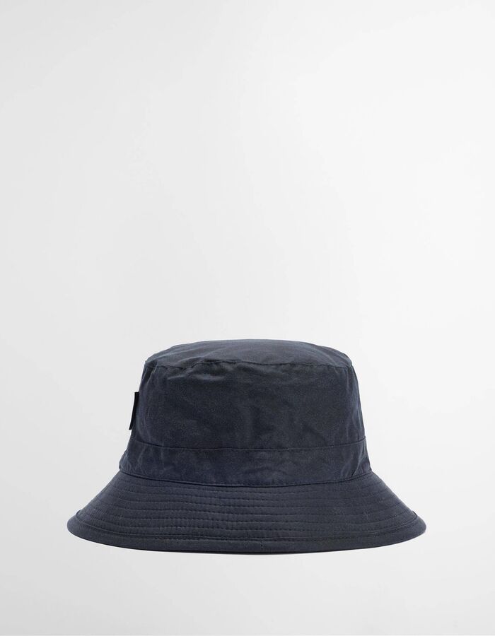 Waxed Bucket Hat in gewaxt katoen navy