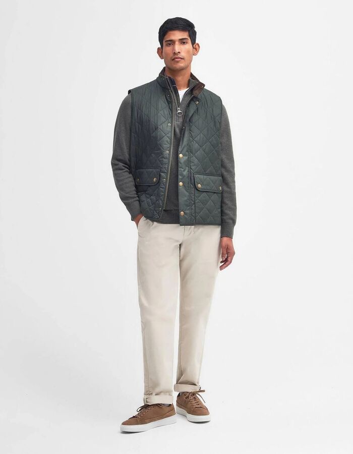 Lowerdale gilet met diamantquilt sage