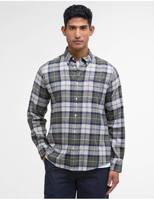 Fortrose Tailored hemd met ruitpatroon forest mist