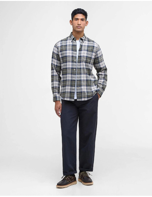 Fortrose Tailored hemd met ruitpatroon forest mist