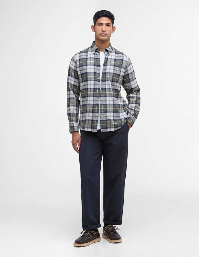 Fortrose Tailored hemd met ruitpatroon forest mist