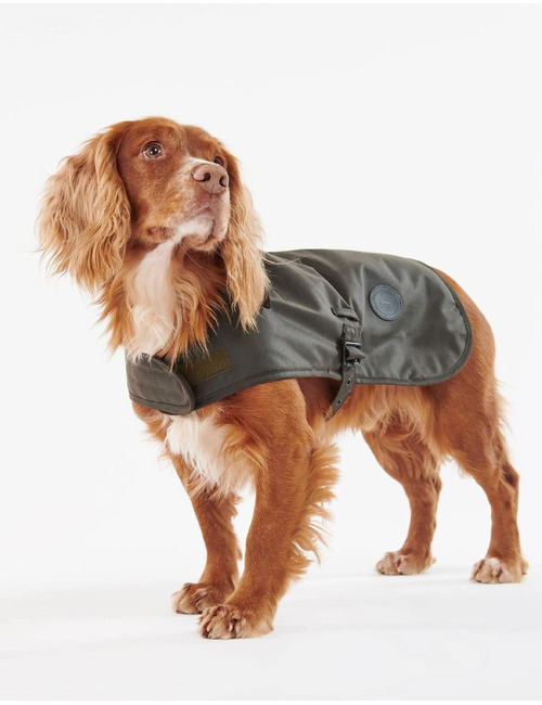 Waxed Dog Coat hondenjas in gewaxt katoen olive