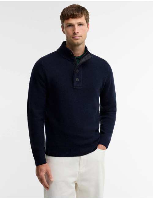 Essential Elbow Patch Jumper met elleboogpatches classic navy