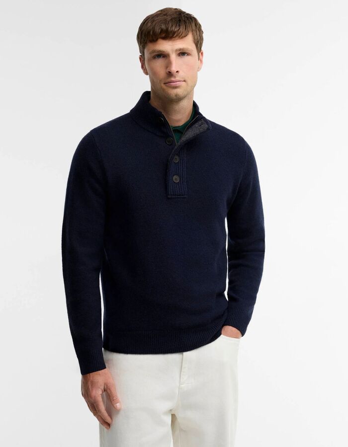Essential Elbow Patch Jumper met elleboogpatches classic navy