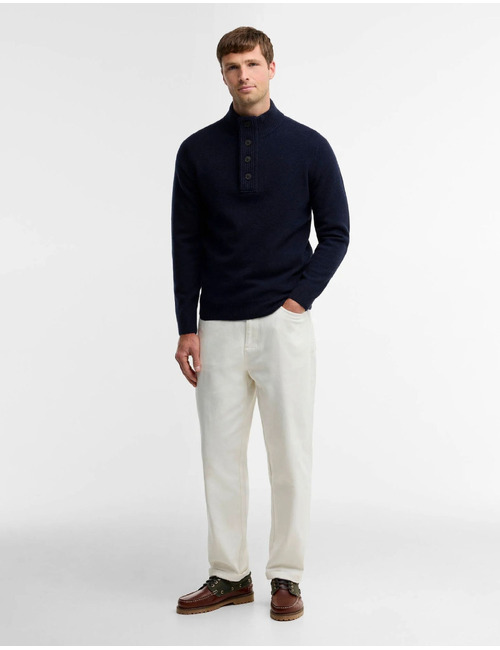 Essential Elbow Patch Jumper met elleboogpatches classic navy