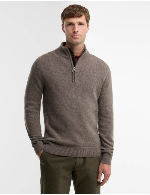 Holden Quarter-Zip trui in lamswol military marl