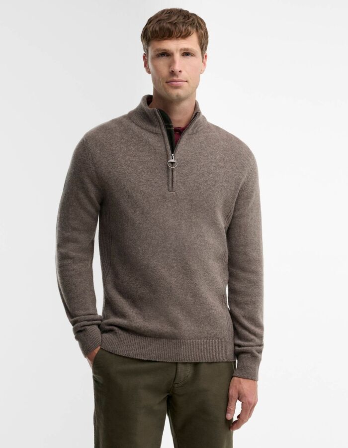 Holden Quarter-Zip trui in lamswol military marl