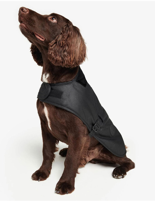 Waxed Dog Coat hondenjas in gewaxt katoen classic black