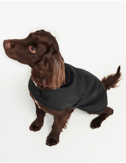 Waxed Dog Coat hondenjas in gewaxt katoen classic black
