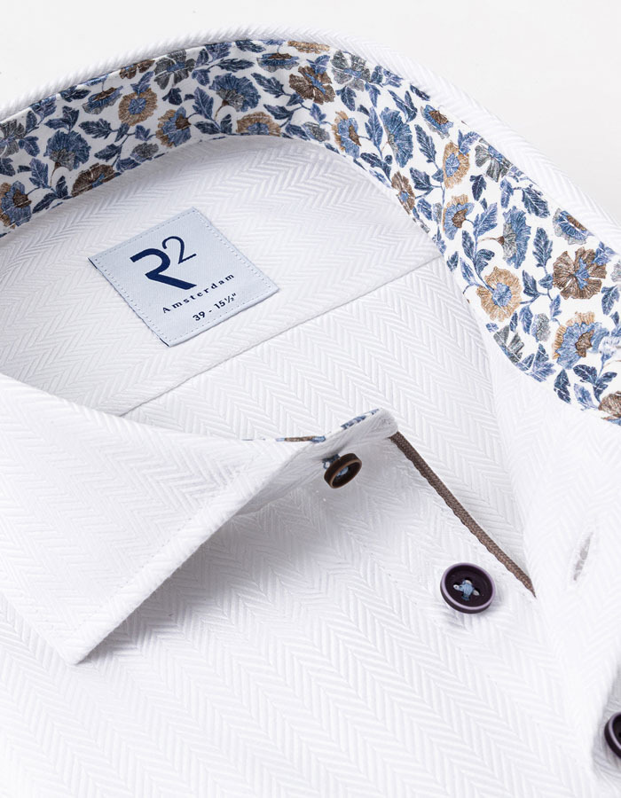 Hemd met bloemenprintdetails wit
