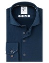 Travelhemd met contrastdetails donkerblauw