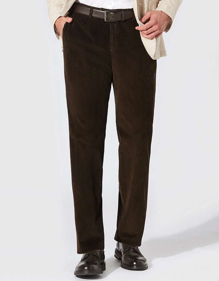 HILTL Tilo I Genoa Corduroy broek in donkerbruin