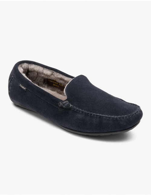 Guards pantoffel van suède donkerblauw