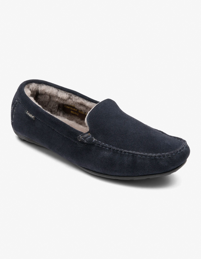Guards pantoffel van suède donkerblauw