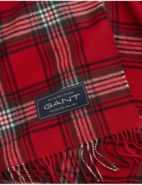 Extra Fine Merino Wool Throw plaid ruby red