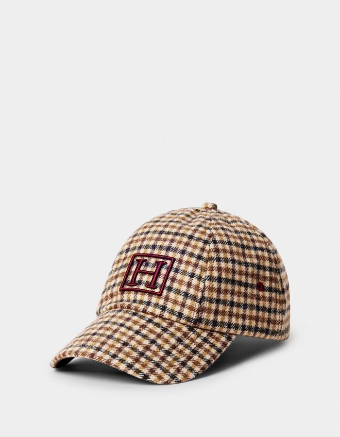 Country baseballpet met ruitmotief oxblood red