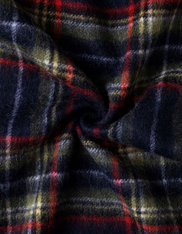Wool-Cashmere Branded Plaid sjaal hunter green