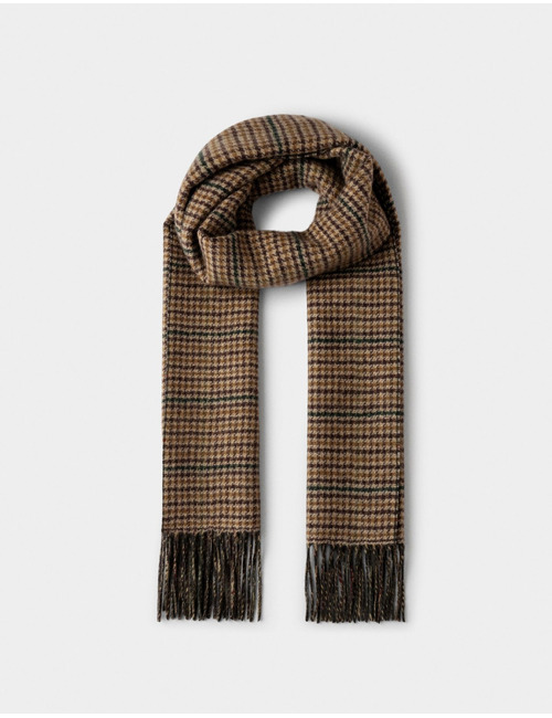 Wool-Cashmere Double-Faced sjaal hunter green