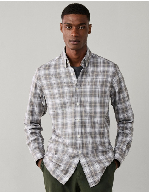 Tailored Fit Plaid Check flanellen hemd ash grey