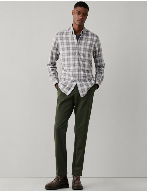 Tailored Fit Plaid Check flanellen hemd ash grey