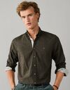 Tailored Fit flanellen hemd met contrastdetails hunter green