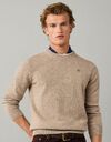 Lambswool Crew Neck trui met ronde hals cream white
