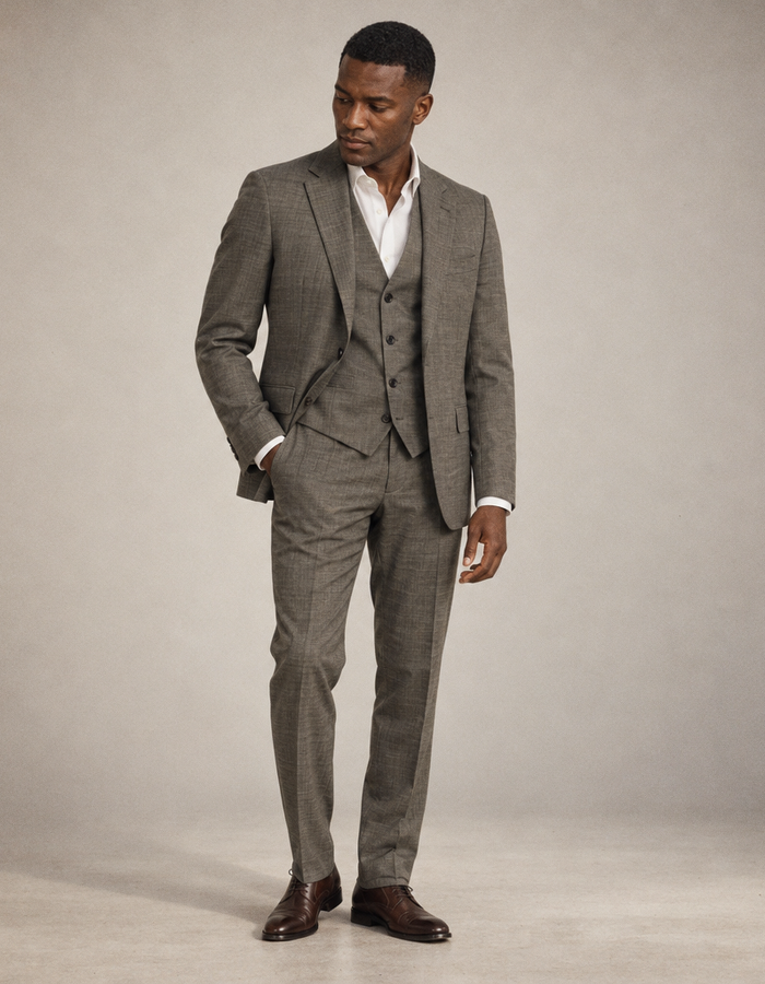 CG Sendrik broek met wol en stretch bruin