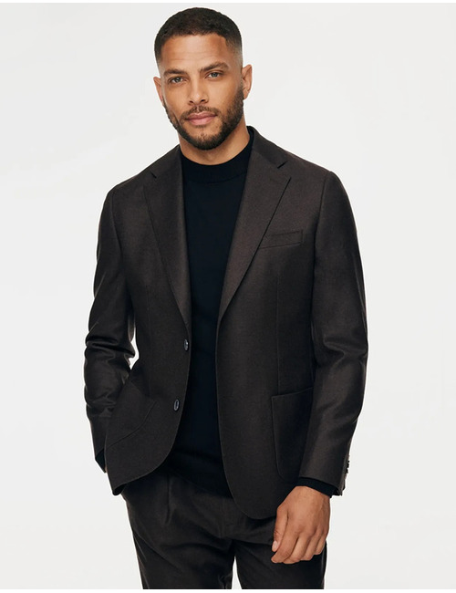 Lombardi blazer van scheerwol donkerbruin