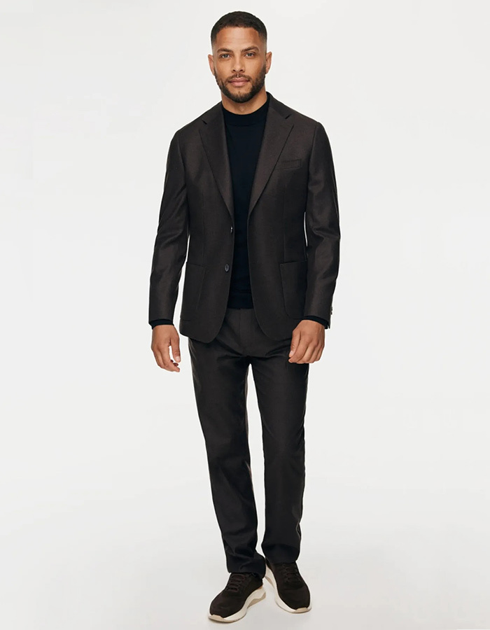 Lombardi blazer van scheerwol donkerbruin