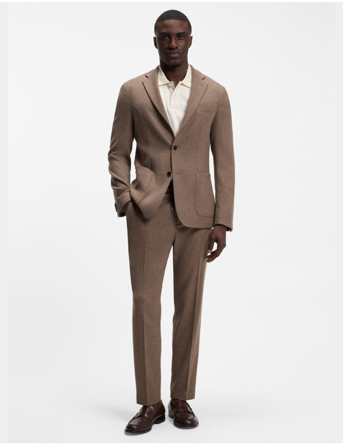 P-Perin-RDS-WG-264 tapered-fit broek met stretch bruin