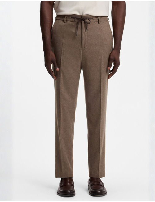 P-Perin-RDS-WG-264 tapered-fit broek met stretch bruin