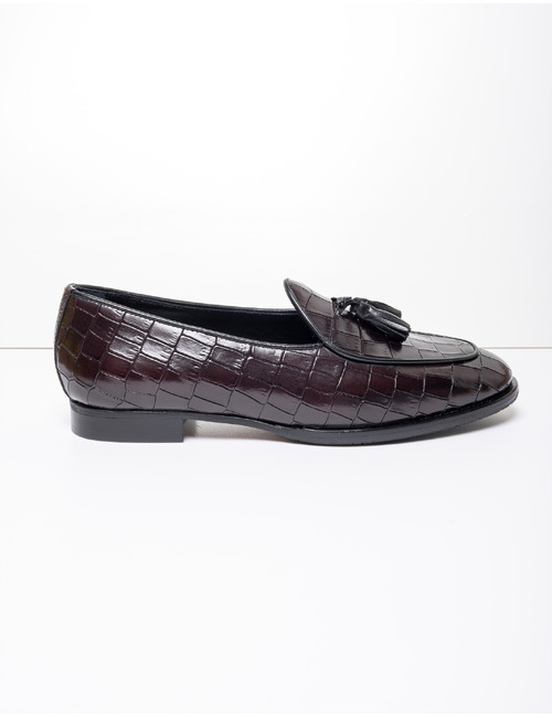 Pertini mocassin met hak zwart