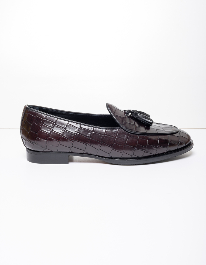 Pertini mocassin met hak zwart