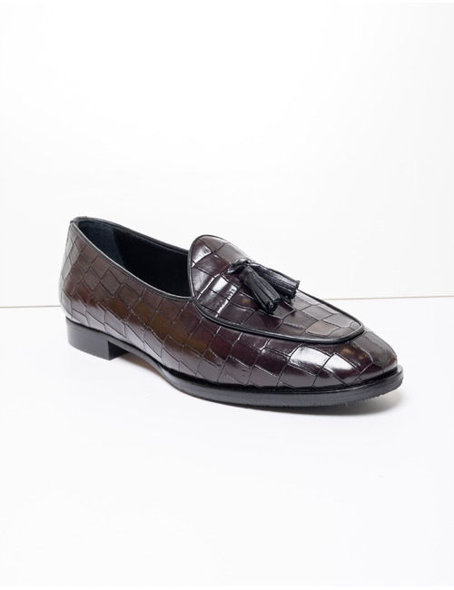 Pertini mocassin met hak zwart