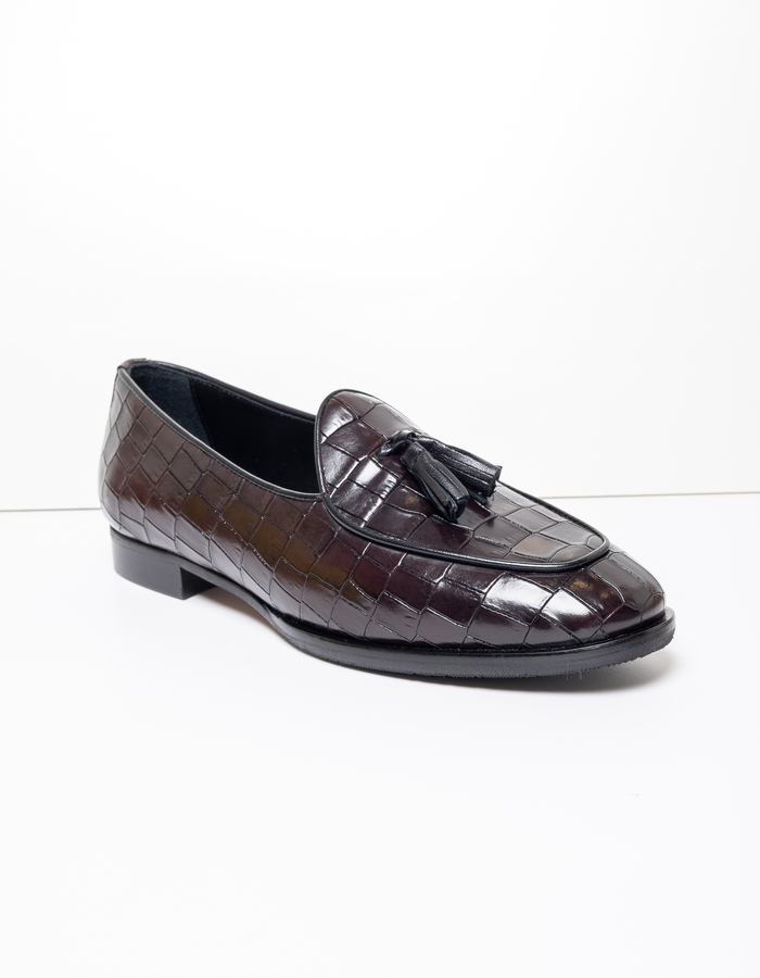 Pertini mocassin met hak zwart