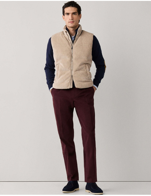 Gewatteerde corduroy gilet lichtbeige