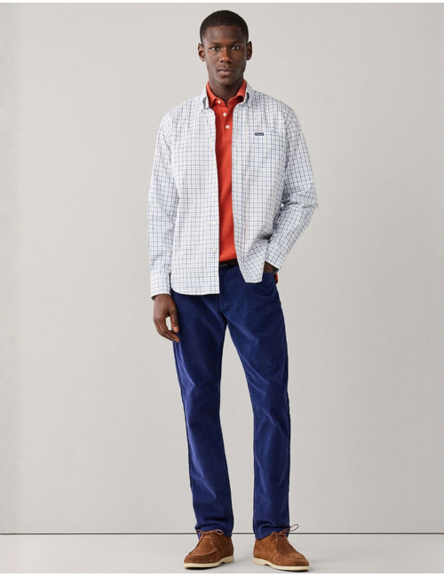 Regular fit poplin hemd met ruitmotief reed