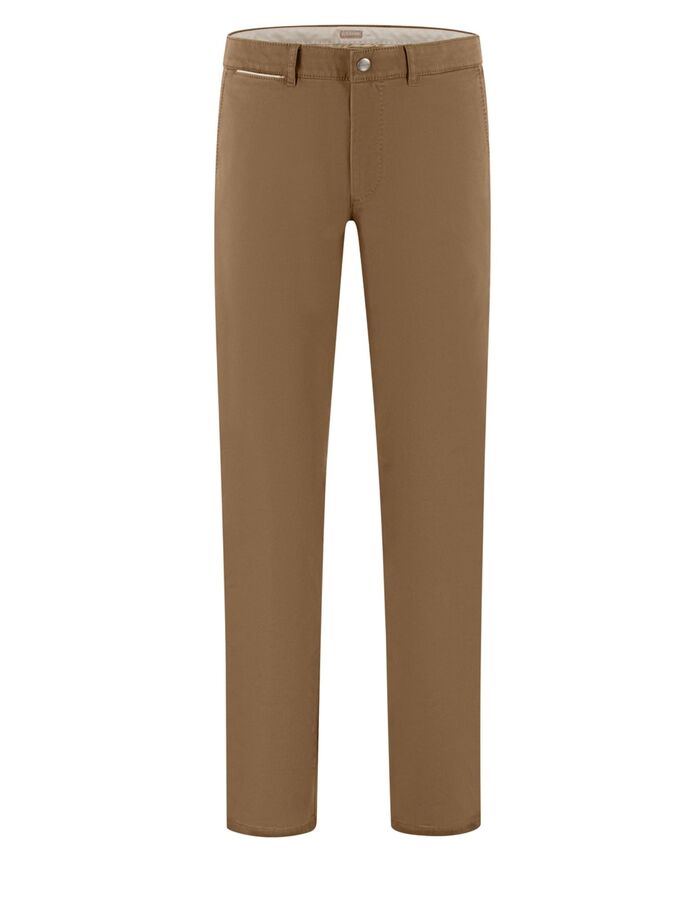 Comfort fit broek met stretch donkerbeige