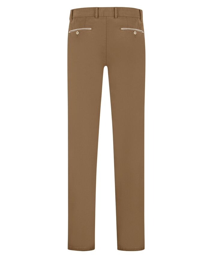 Comfort fit broek met stretch donkerbeige