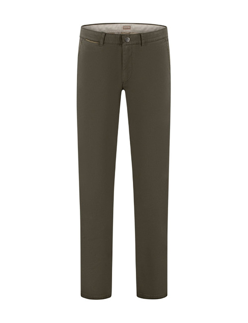 Comfort fit broek met stretch donkergroen