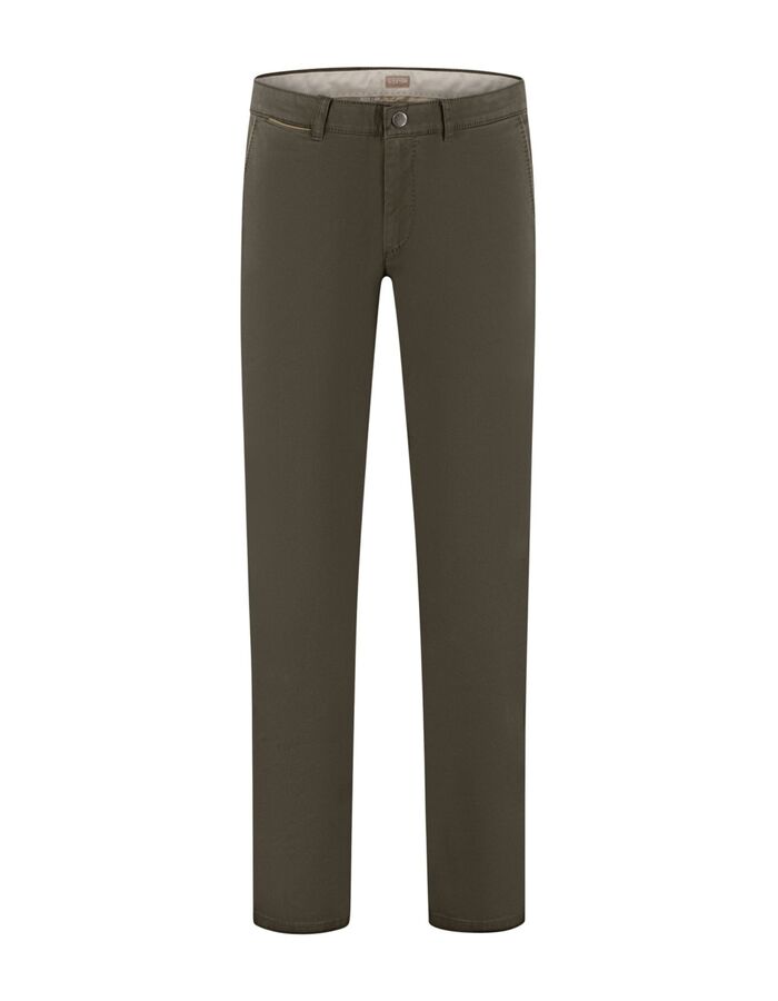 Comfort fit broek met stretch donkergroen