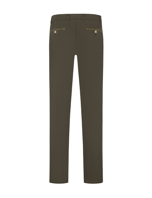Comfort fit broek met stretch donkergroen