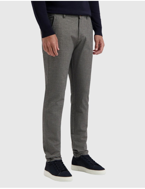Chino Wool Look met stretch middengrijs
