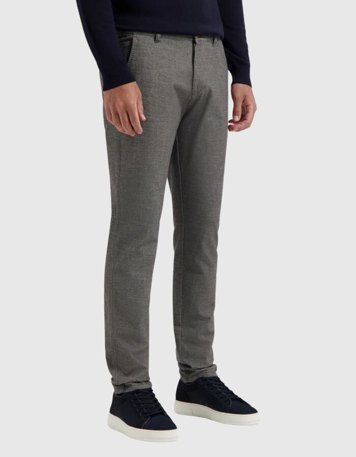Chino Wool Look met stretch middengrijs