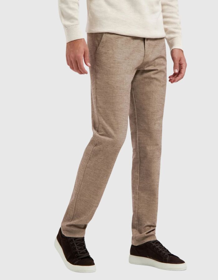 Chino Wool Look met stretch beige