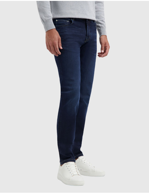 Slim fit 5-pocket jeans met stretch donkerindigo