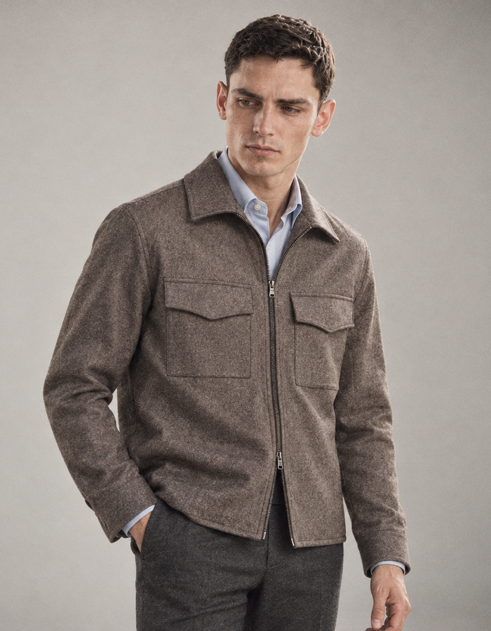Pisa overshirt in wol-kasjmiermix taupe