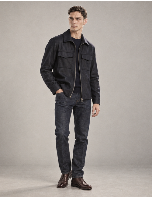Pisa overshirt in wol-kasjmiermix navy