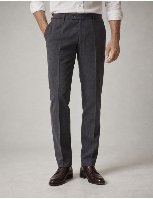 Pascal-ST kostuumbroek in scheerwol met stretch blauw