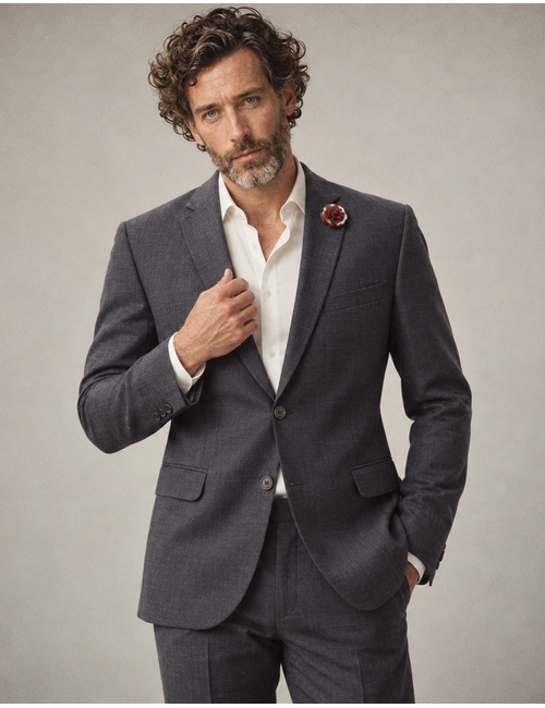 Patrick-ST kostuumvest in scheerwol met stretch blauw